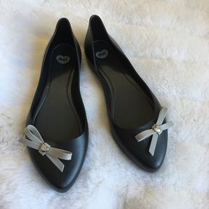 Melissa Dreaming Bow Black Flats 9